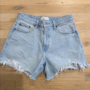 Abercrombie & Fitch Light Blue Frayed Jean Shorts